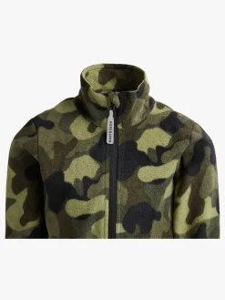 Nordbjørn Malö Fleecetrøje, Camo Splash Deep Lichen Green