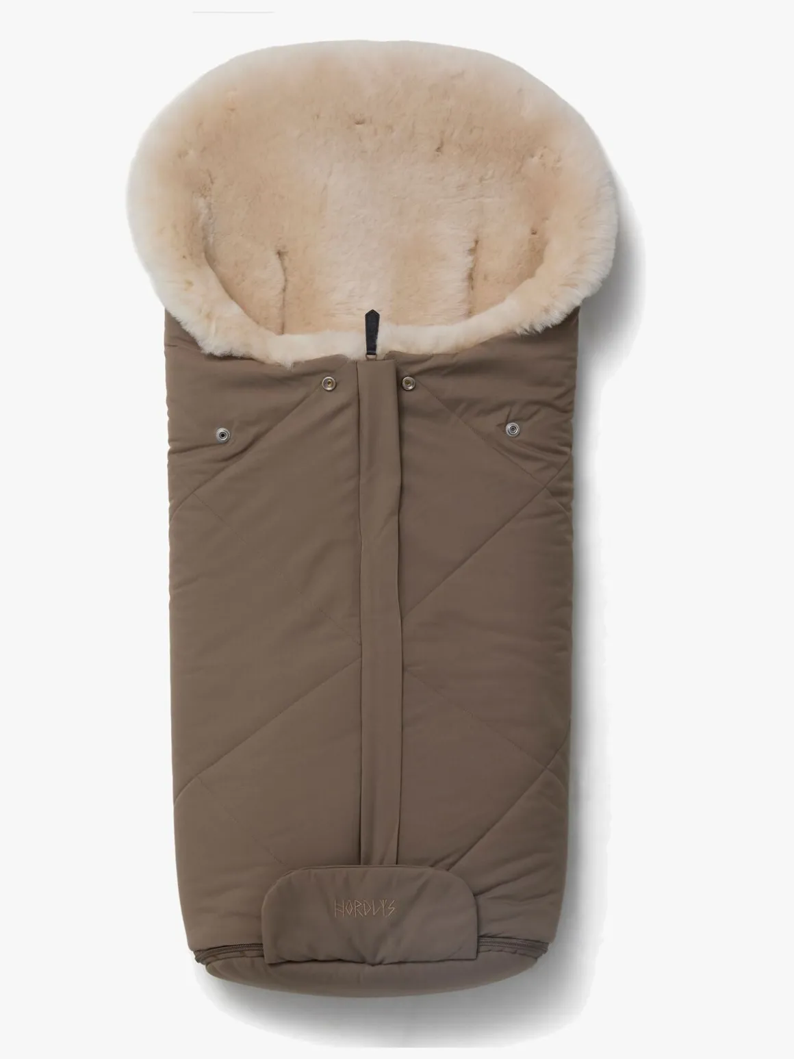 Nordlys Thyra Lammeskindskørepose, Valnød/Beige
