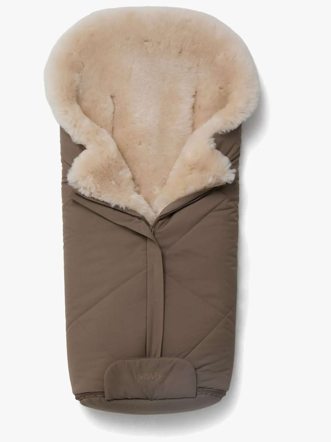 Nordlys Thyra Lammeskindskørepose, Valnød/Beige