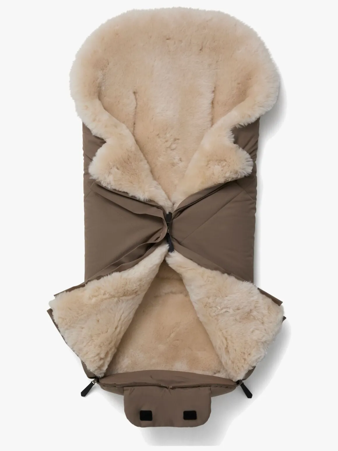 Nordlys Thyra Lammeskindskørepose, Valnød/Beige
