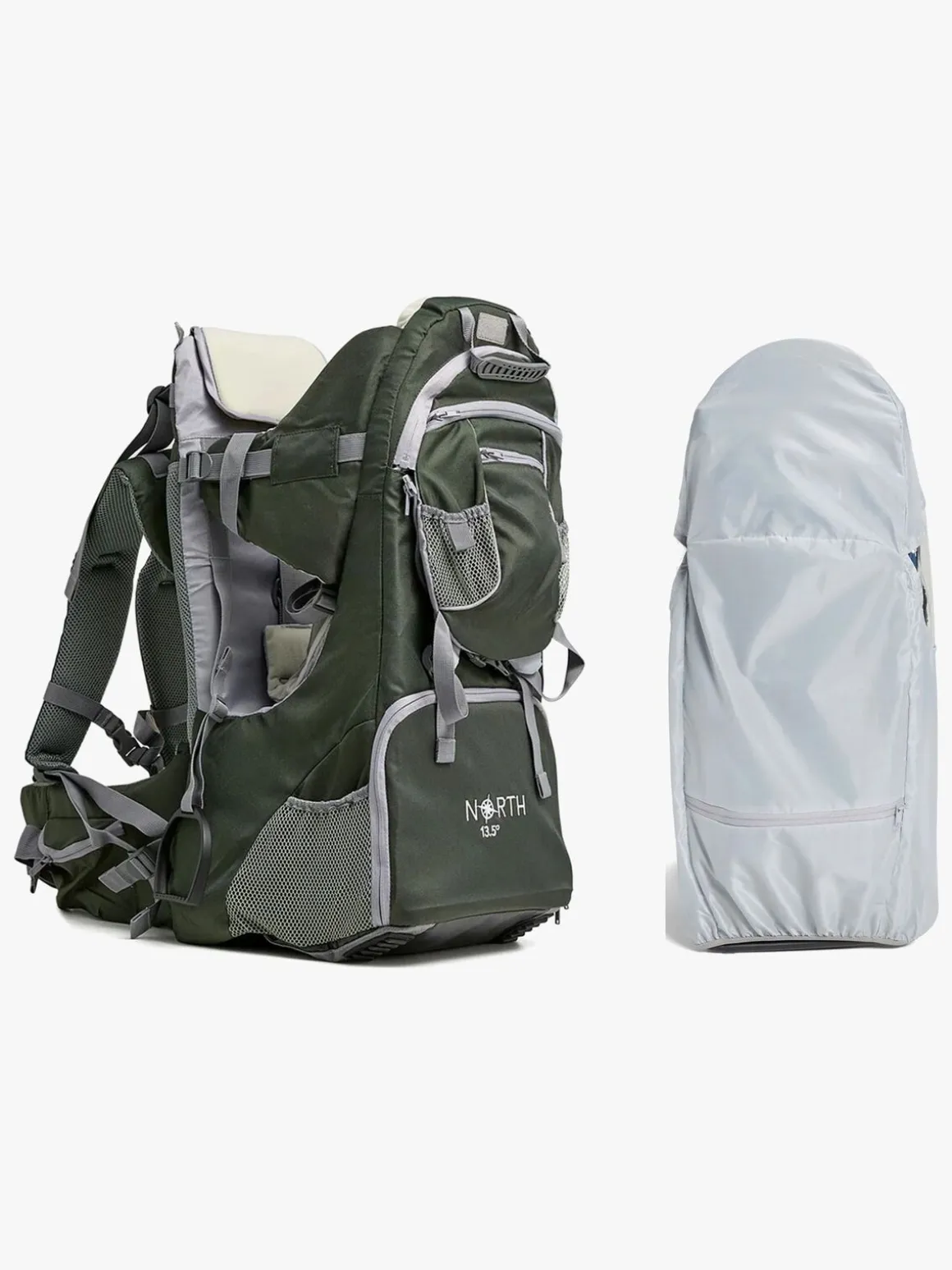 North 13.5 Adventure Plus Bærestol inkl Regnslag, Forest Green