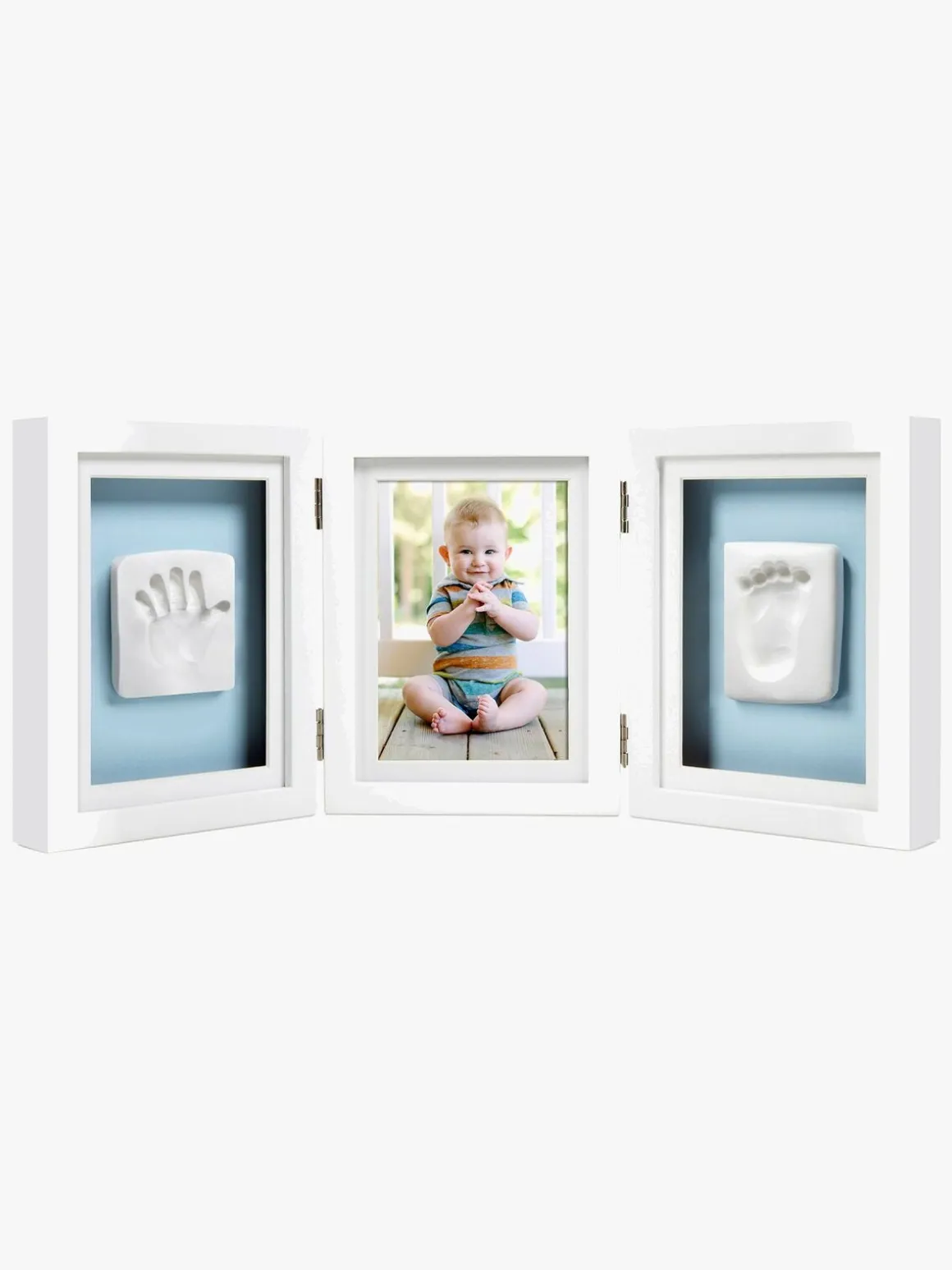 Pearhead Babyprints Deluxe Ramme Trippel, Hvid