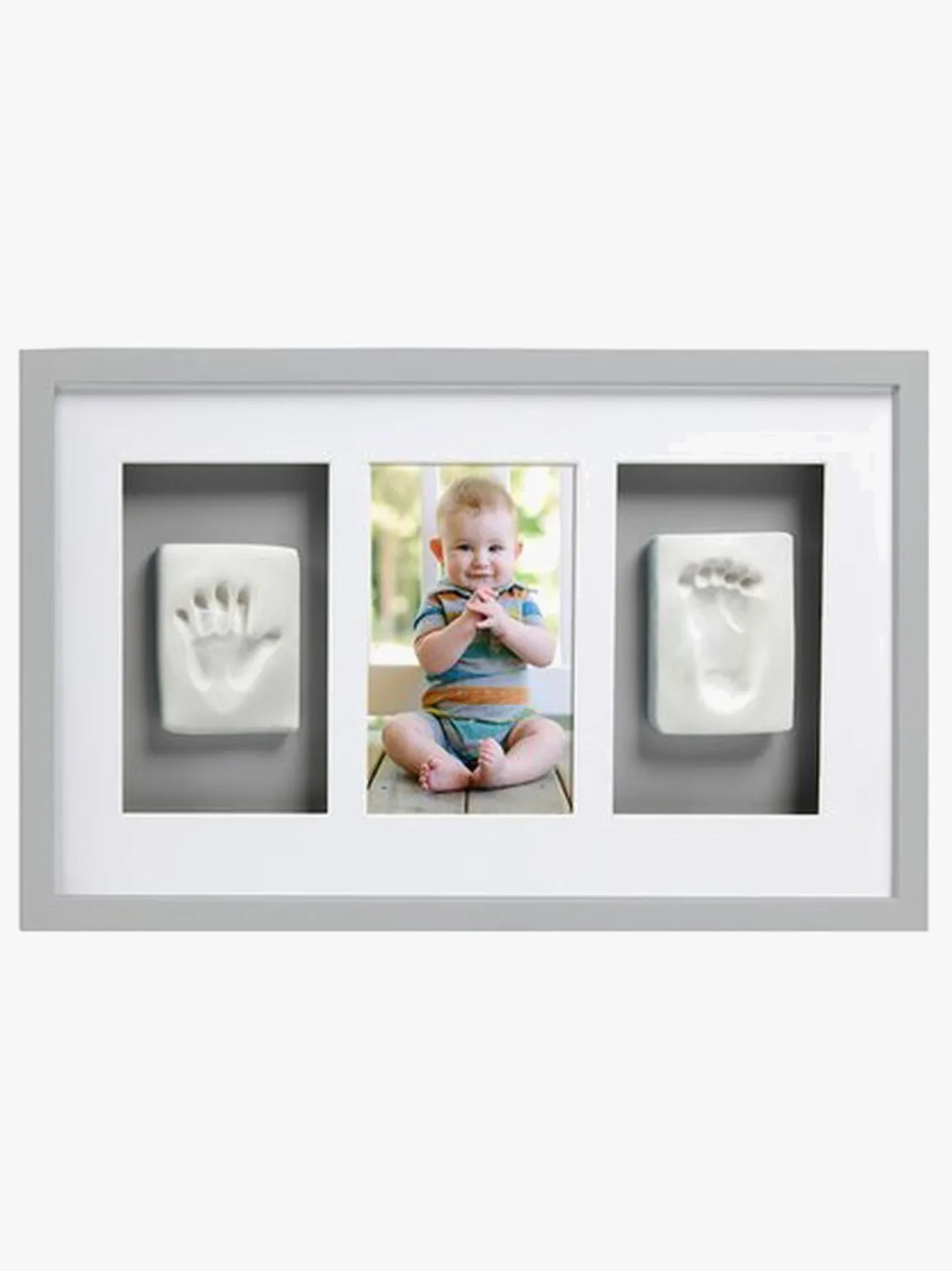 Pearhead Babyprints Deluxe Ramme Trippel, Grå