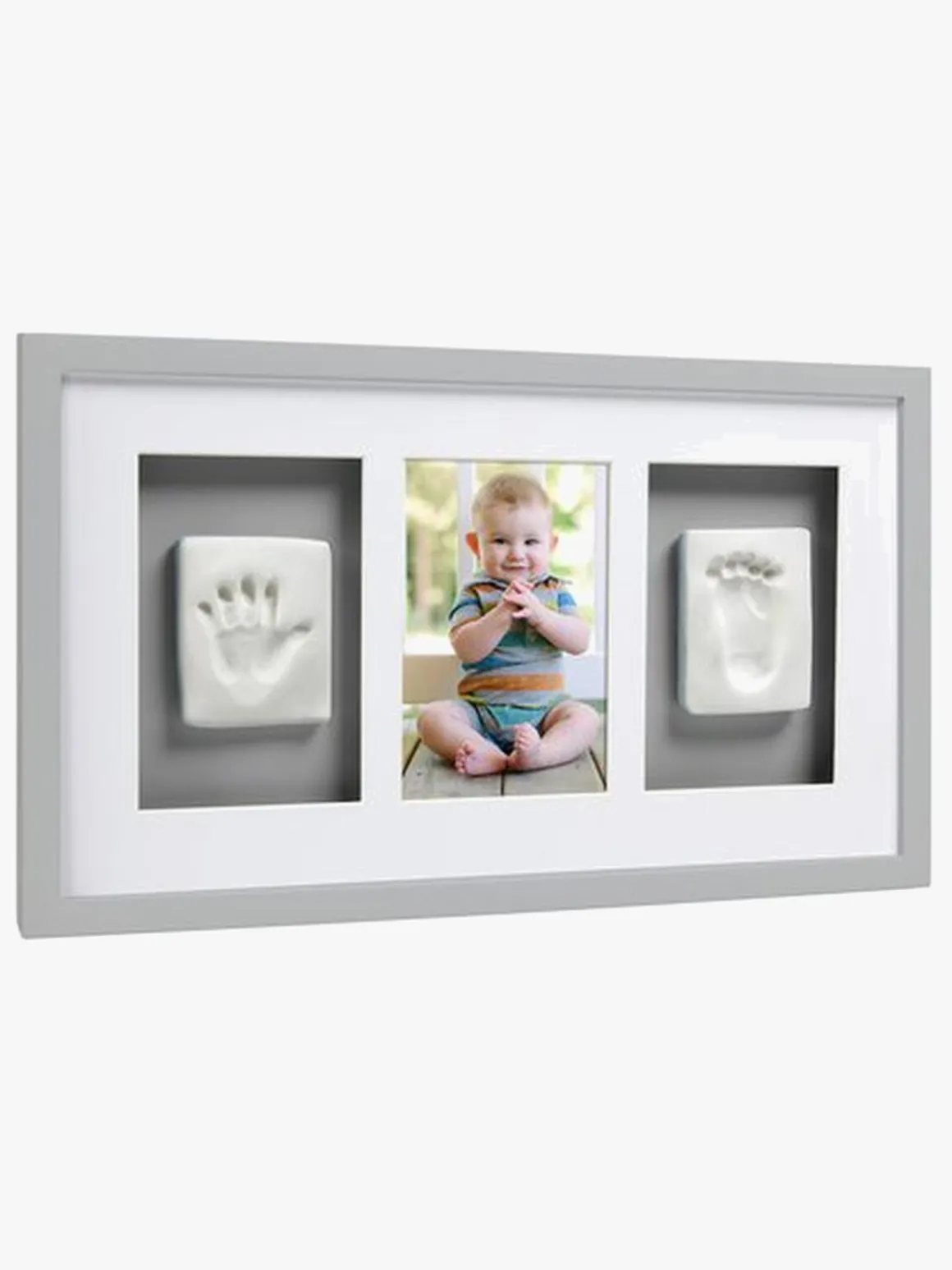 Pearhead Babyprints Deluxe Ramme Trippel, Grå