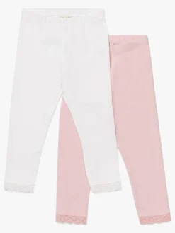 Petite Chérie Atelier Amandine Leggings 2-Pak, Pink/White