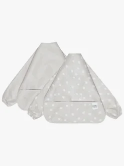 Petite Chérie Langærmet Hagesmæk 2-pak, Warm Grey