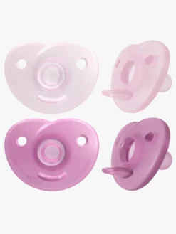 Philips Avent Curved Soothie 0-6 mdr., Lyserød
