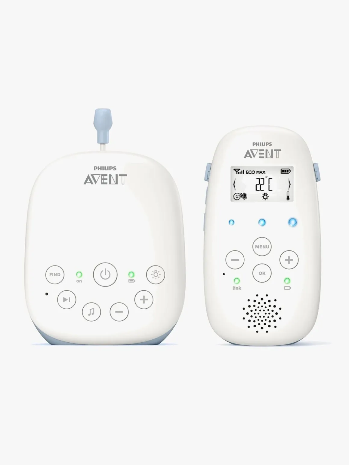 Philips Avent SCD715 DECT Babyalarm, Hvid/Blå