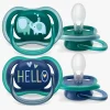 Philips Avent Ultra Air Deco Sut 2-Pak 18+m, Grøn/Blå