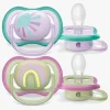 Philips Avent Ultra Air Deco Sut 2-Pak 0-6m, Grøn/Lilla