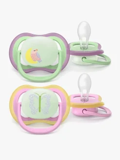 Philips Avent Ultra Air Sut Nat 6-18m 2-pak, Pink/lysegrøn