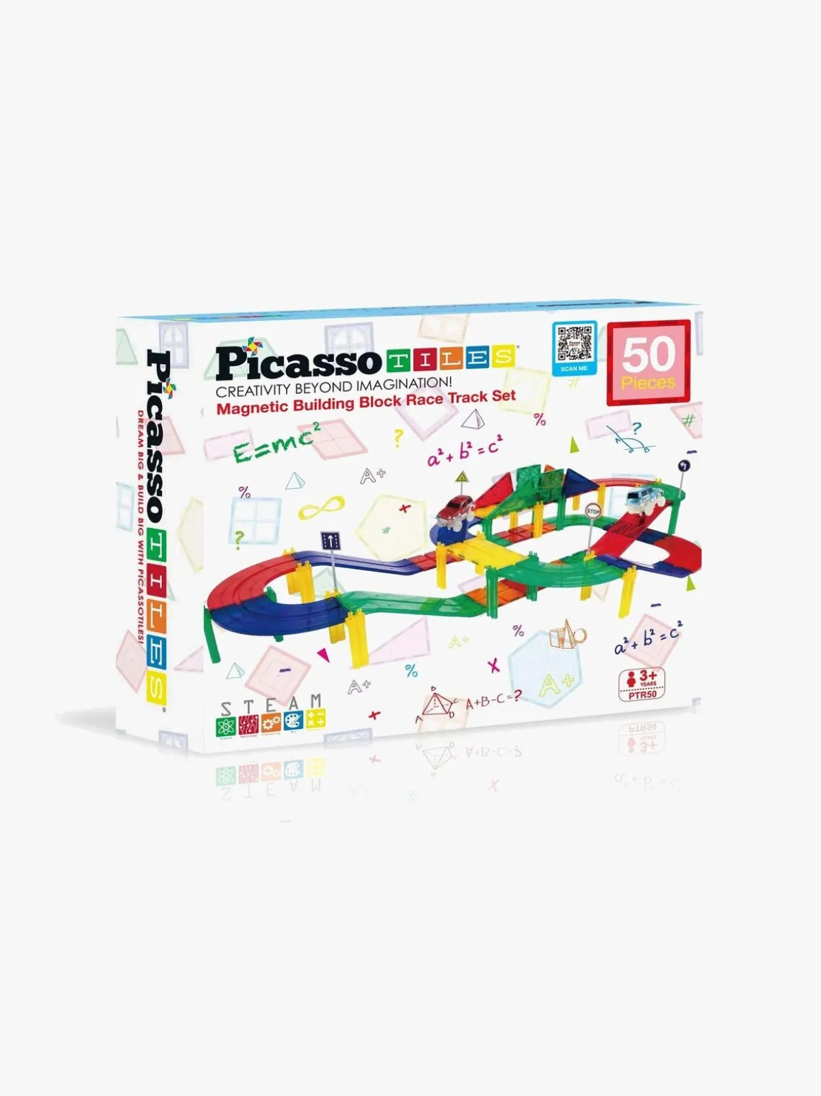 PicassoTiles Racerbane Magnetisk Byggesæt 50 Brikker