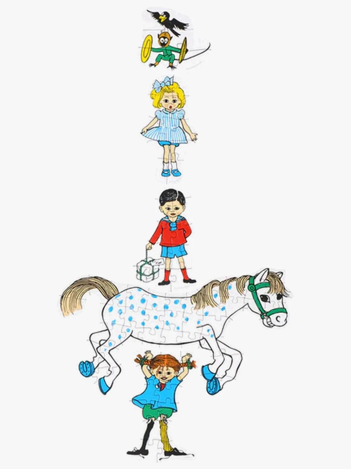 Pippi Langstrømpe Stablepuslespil 5-i-1