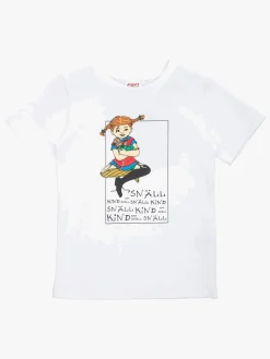 Pippi Langstrømpe Venlig T-shirt, Hvid