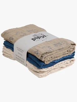 Pippi Tæpper/ Stofbleer i Musselin 6-Pak, China Blue