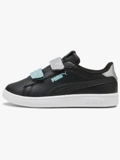 Puma Smash 3.0 Glitter Velcro V Infant Sneakers, Sort