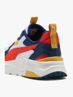 Puma Trinity Lite Jr Sneakers, White/Fierce Red/Persian Blue