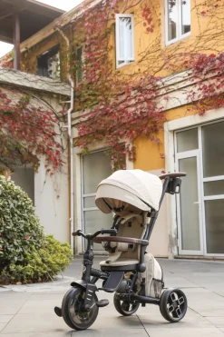 QPlay Comfo Max Sammenklappelig Trehjulet Cykel, Beige