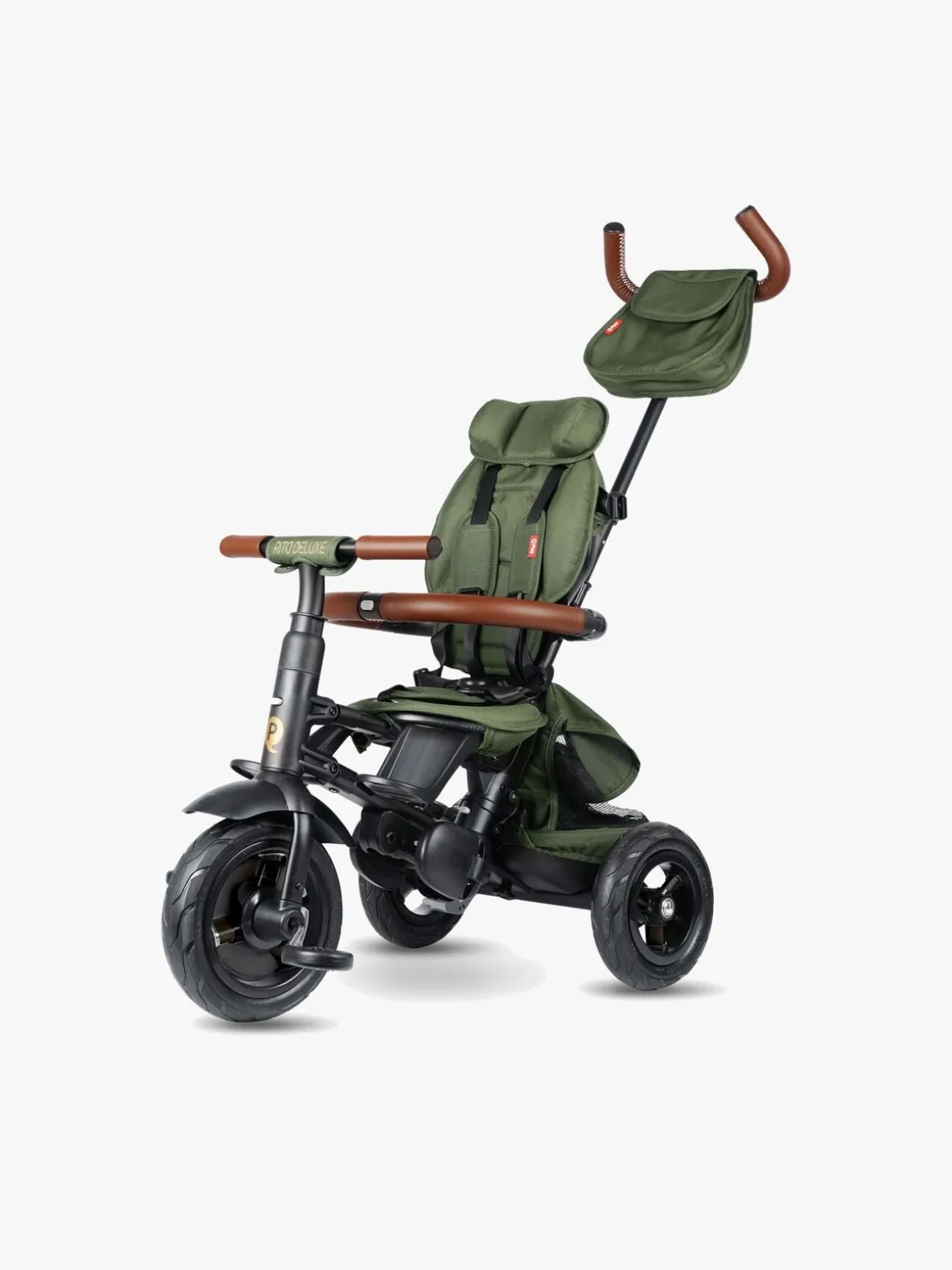 QPlay Rito Delux 6-i-1 Sammenklappelig Trehjulet Cykel, Olivengrøn