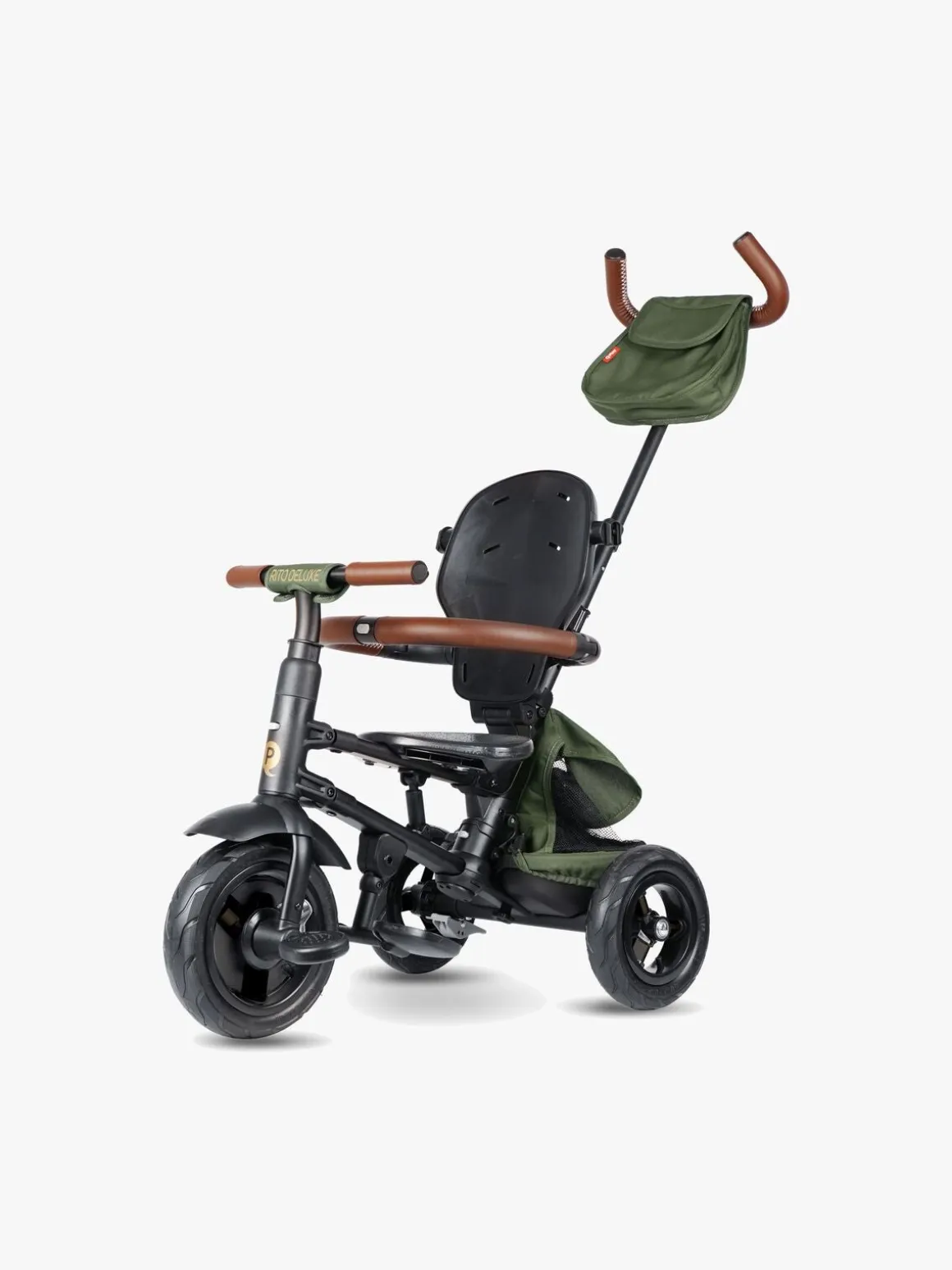 QPlay Rito Delux 6-i-1 Sammenklappelig Trehjulet Cykel, Olivengrøn