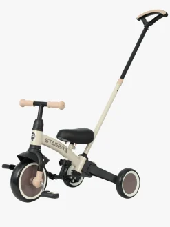 QPlay Stager 3-i-1 Transformerbar Trehjulet Cykel, Brun