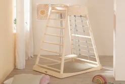 Roba Montessori Indendørs Legetårn med Gynge, Natural/Grey