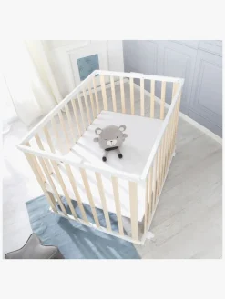 Roba Sammenklappelig Kravlegård med Hjul, Wood White