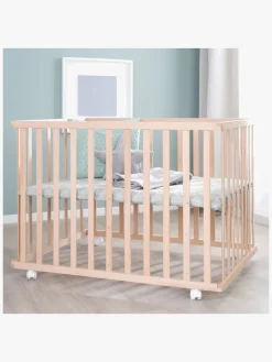 Roba Style Kravlegård med Hjul, Wood & Grey