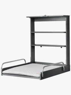 Roba Væghængt Puslebord & Puslepude, Anthracite Lacquered/Silver Grey