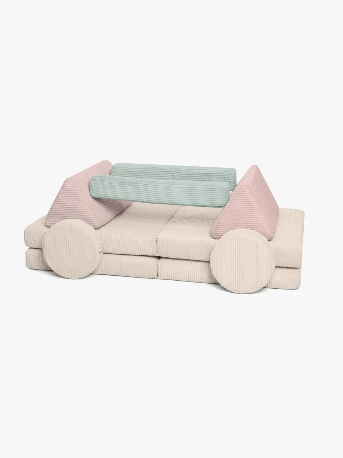 Shappy Play Bygbar Sofa 160x80 cm Kraftig Fløjl, Lollipop