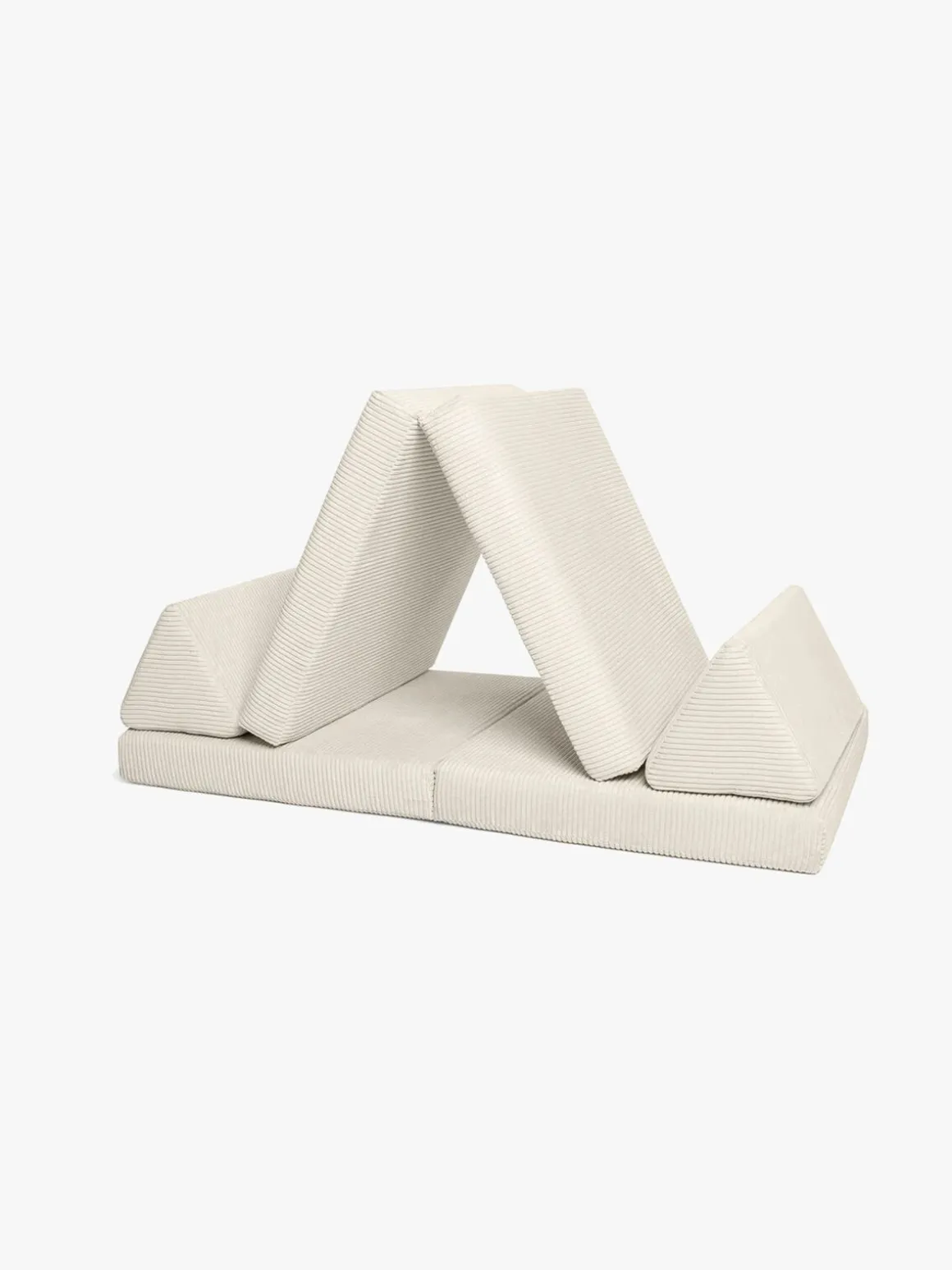 Shappy Play Bygbar Sofa 160x80 cm Kraftig Fløjl, Vanilla