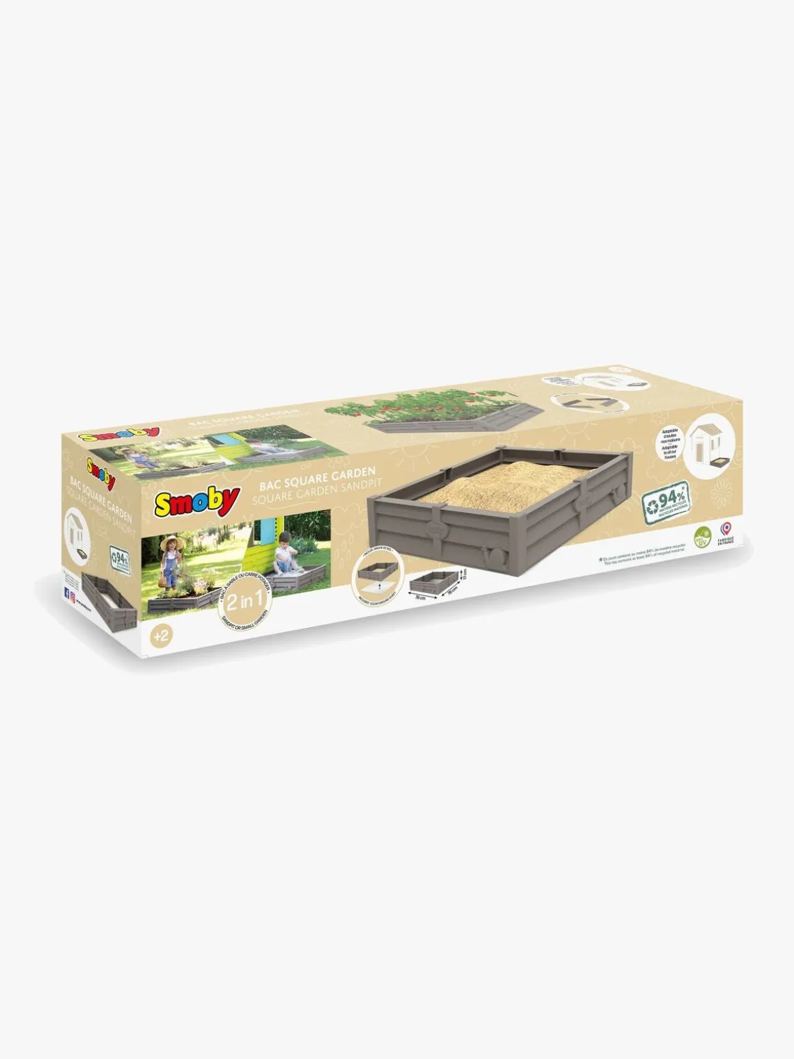 Smoby Square Garden 2-i-1 Sandkasse