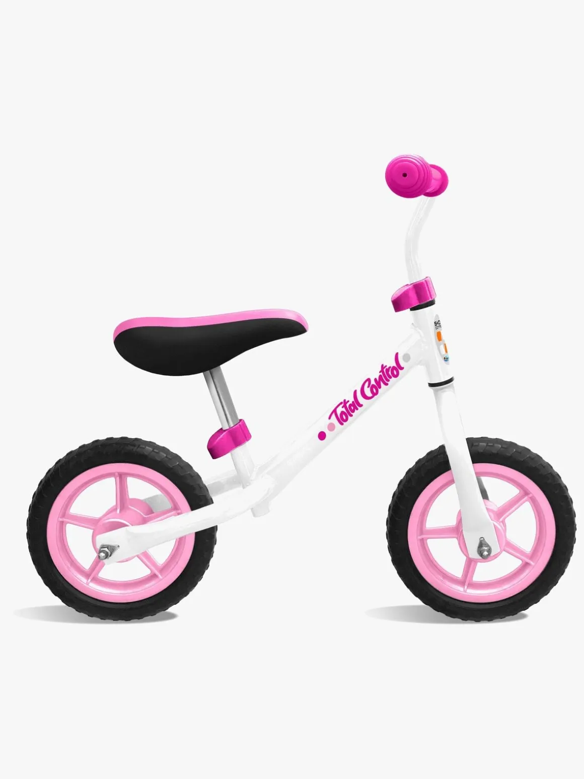 Stamp Skids Control Løbecykel 10 Tommer, Lyserød/Hvid