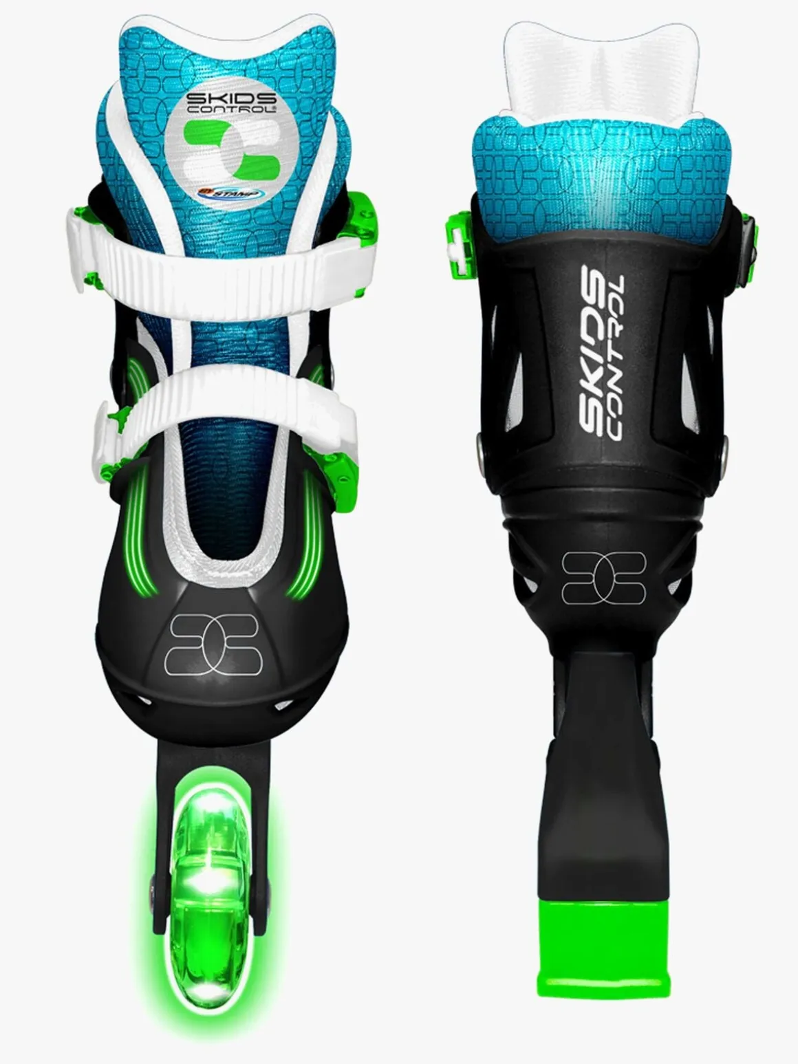 Stamp Skids Control Light-Up Inliners Størrelse 30-33, Grøn/Sort
