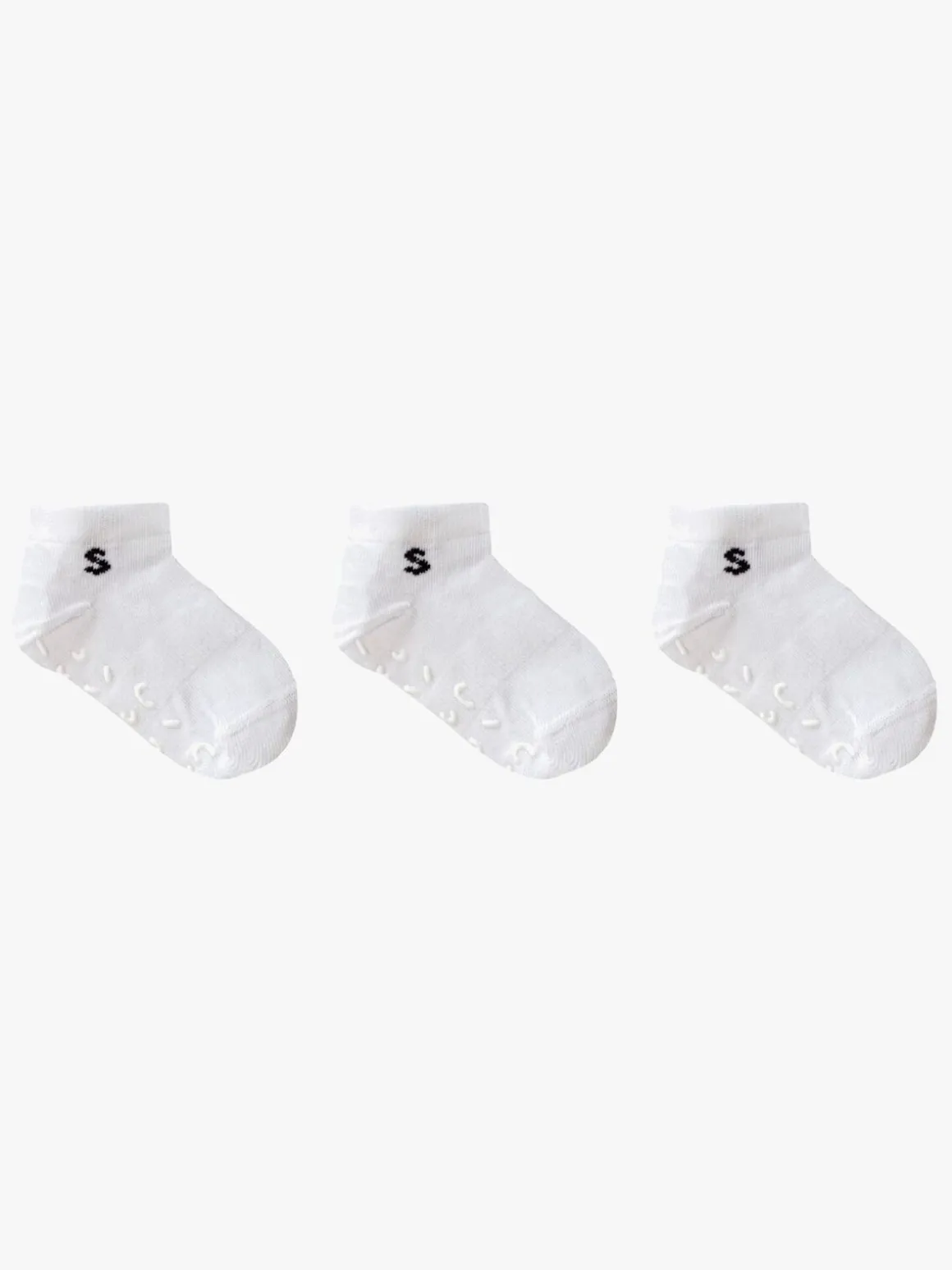 STUCKIES Ankelsokker Anti-slip 3-pak, Hvid