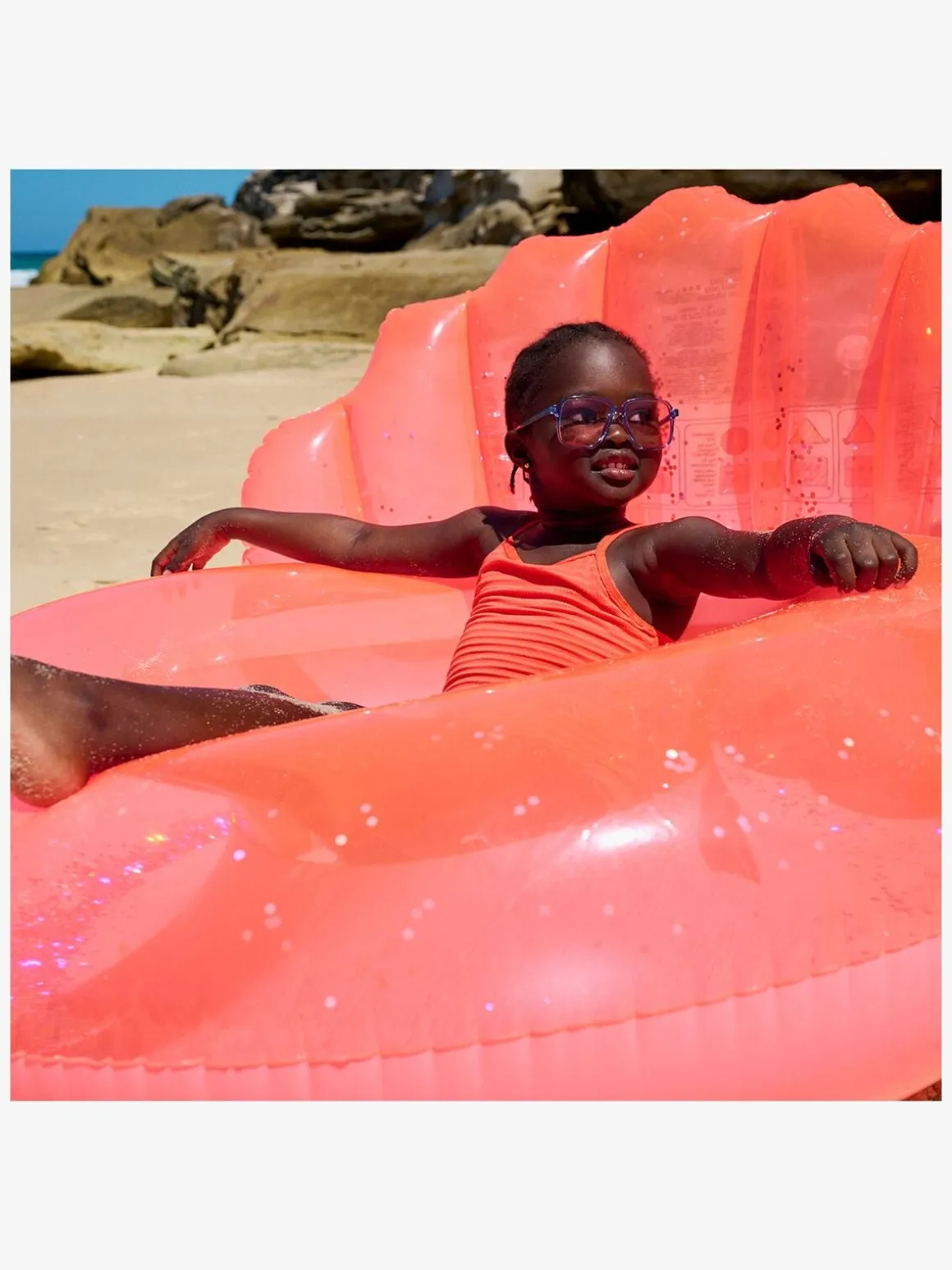 SUNNYLiFE Luxe Badering, Shell Neon Coral