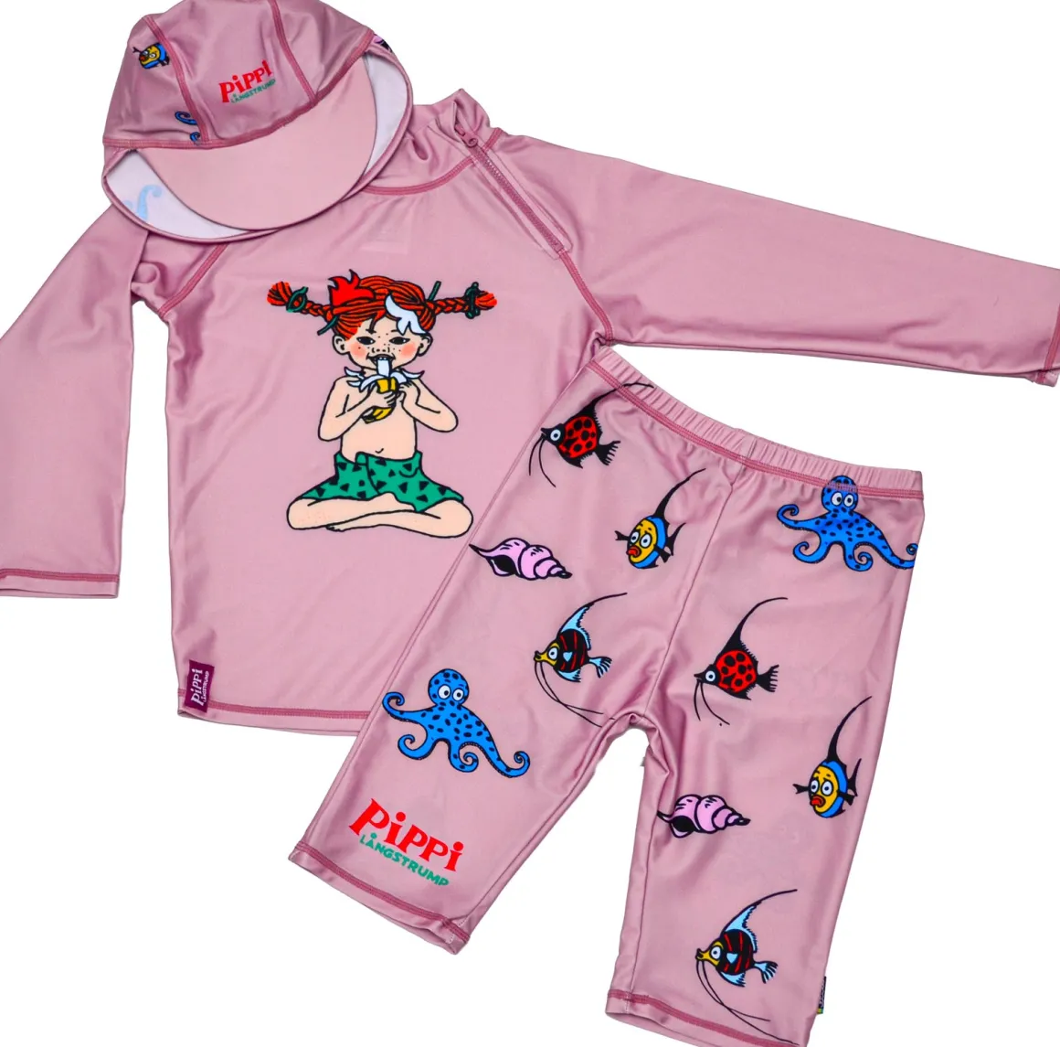 Swimpy Pippi UV-Sæt 3 Dele, Pink