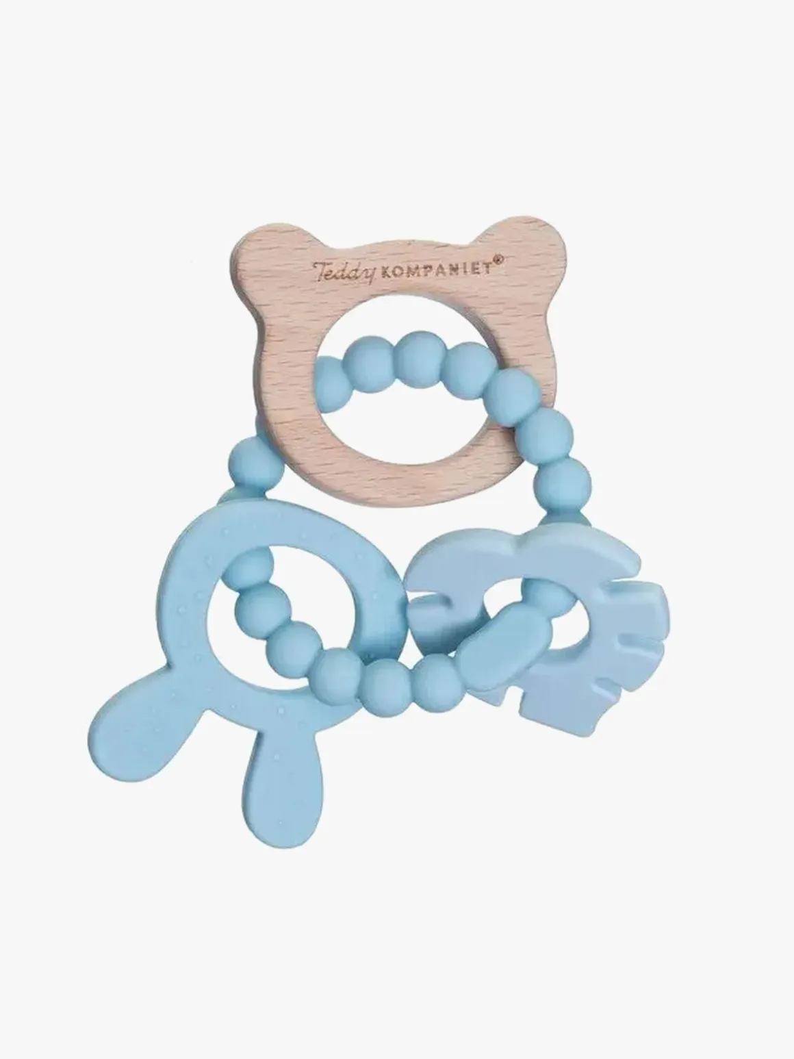 Teddykompaniet Silikone & træ Bidering, Teal