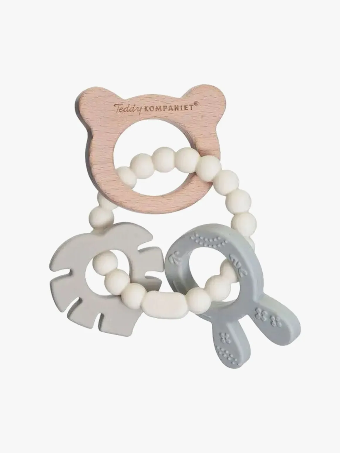 Teddykompaniet Silikone & træ Bidering, Creme