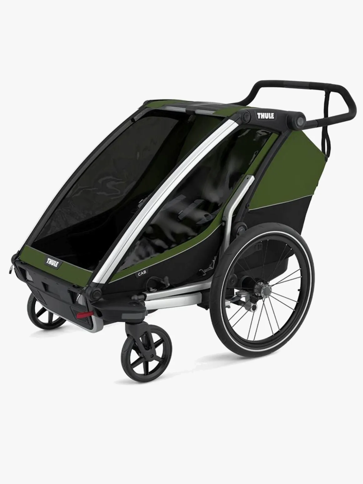 Thule Chariot Cab 2 Cykelanhænger inkl. Ski- og Vandresæt, Cypress Green
