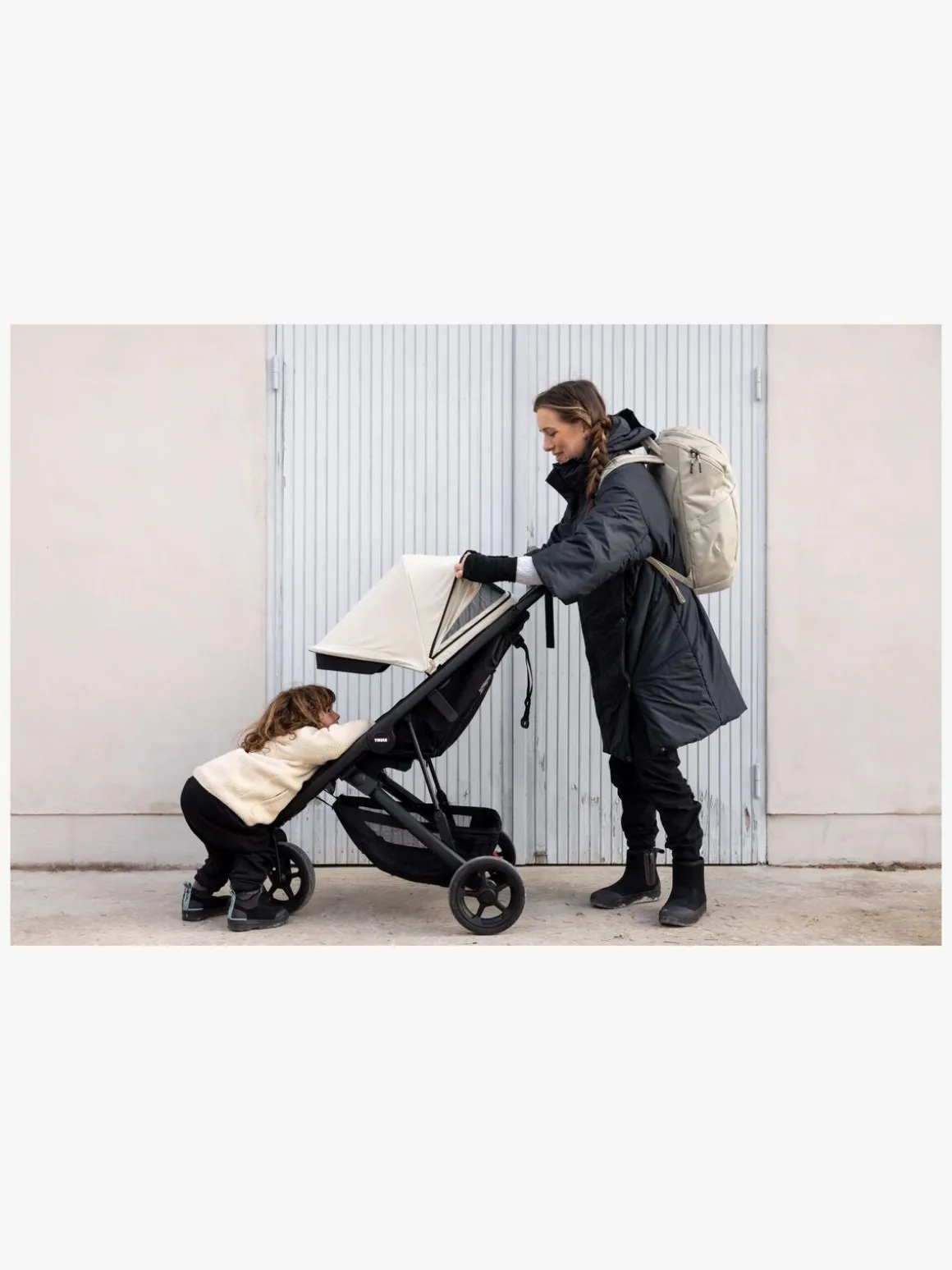 Thule Spring Klapvogn, Soft Beige on Black