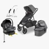 UPPAbaby VISTA V2 Duovogn inkl. Beemoo Route i-Size Autostol Baby & ISOFIX Base, Greyson Black/Mineral Grey