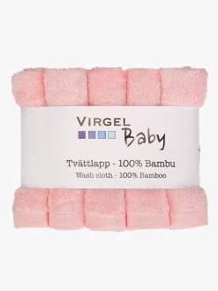 Virgel Vaskeklud Bambus 10-Pak, Lyserød/Hvid