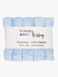 Virgel Vaskeklud Bambus 10-Pak, Blå/Hvid