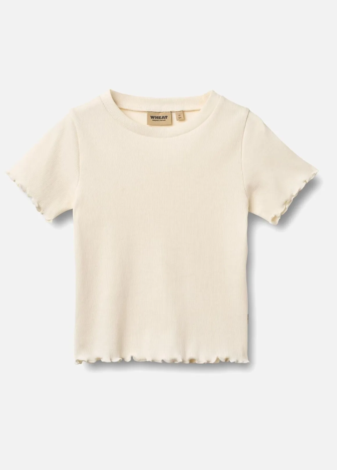 Wheat Alicia Ribstrikket T-shirt, Ivory