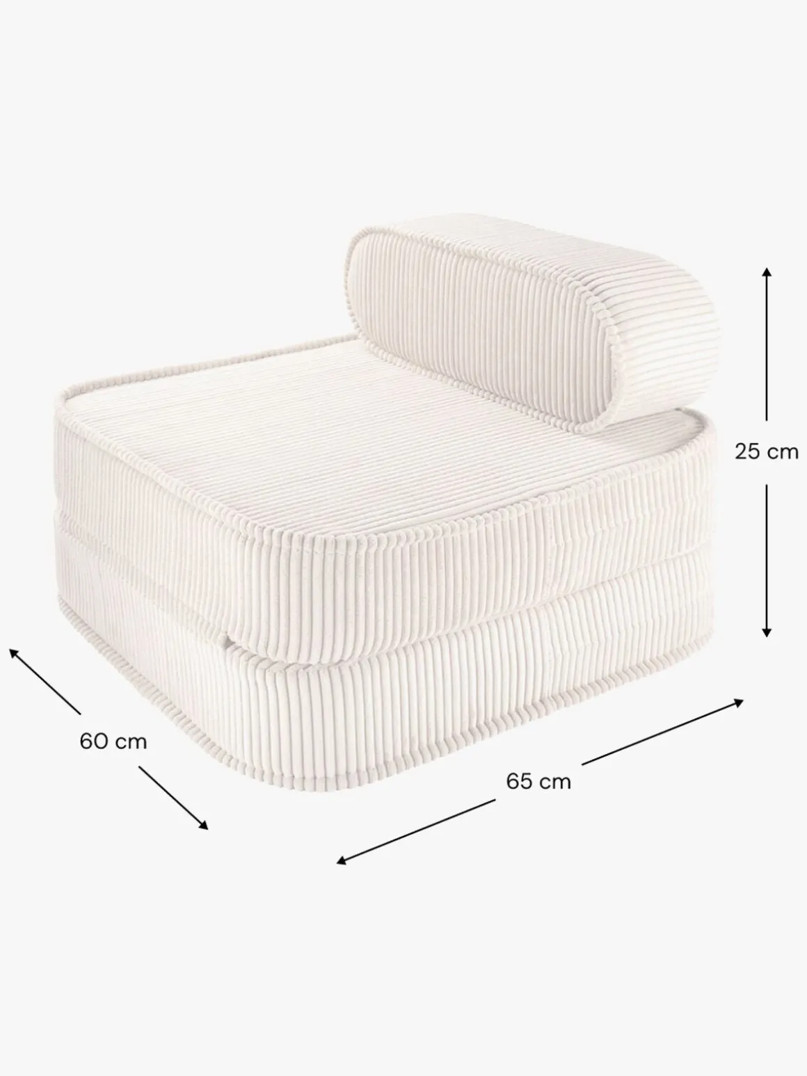 Wigiwama Flip Foldbar Stol 150x60 cm, Marshmallow