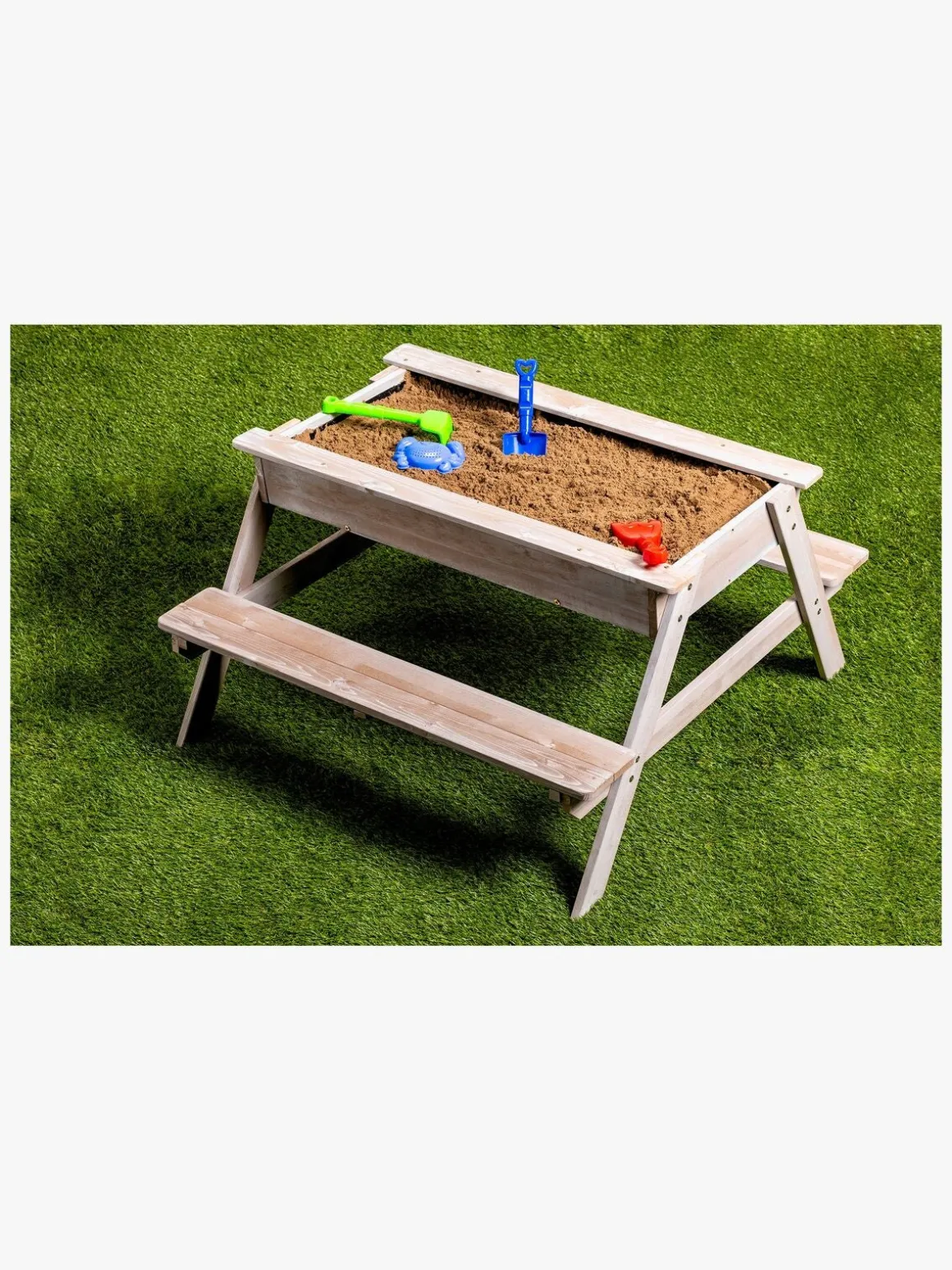 Woodlii Picnicbord med Sandkasse + Låg, Hvid
